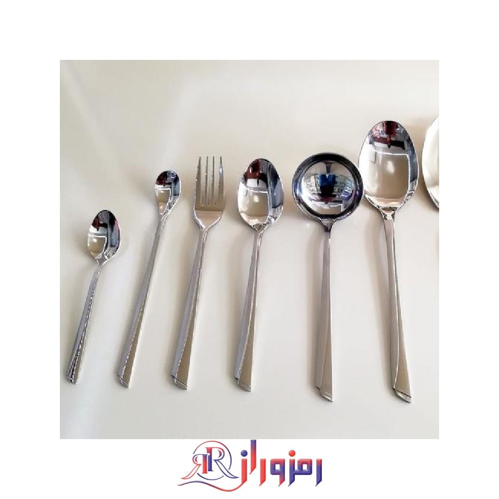 خرید  سرویس قاشق و چنگال 24 نفره 120 پارچه یونیک مدل ناخنی نقره ای دهنه اروپایی